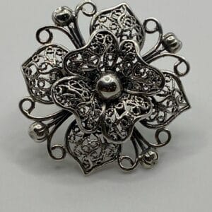 Bague argent fil flor quemada gde