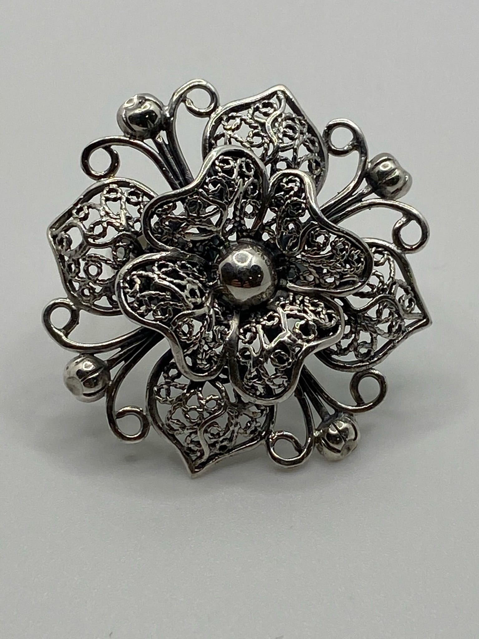 Bague argent fil flor quemada gde