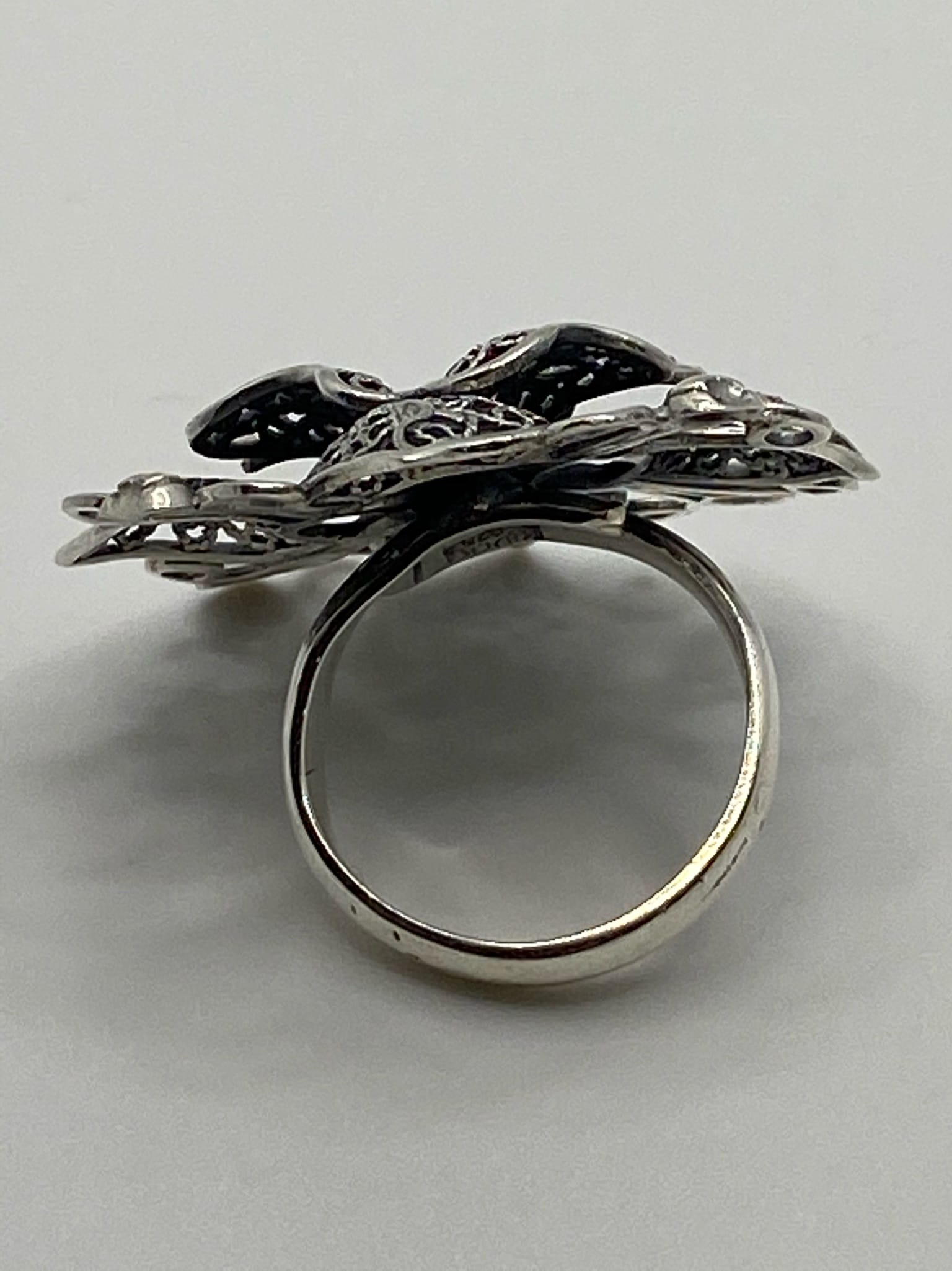 Bague argent fil flor quemada gde – Image 3