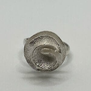 Bague Argent Fleur text