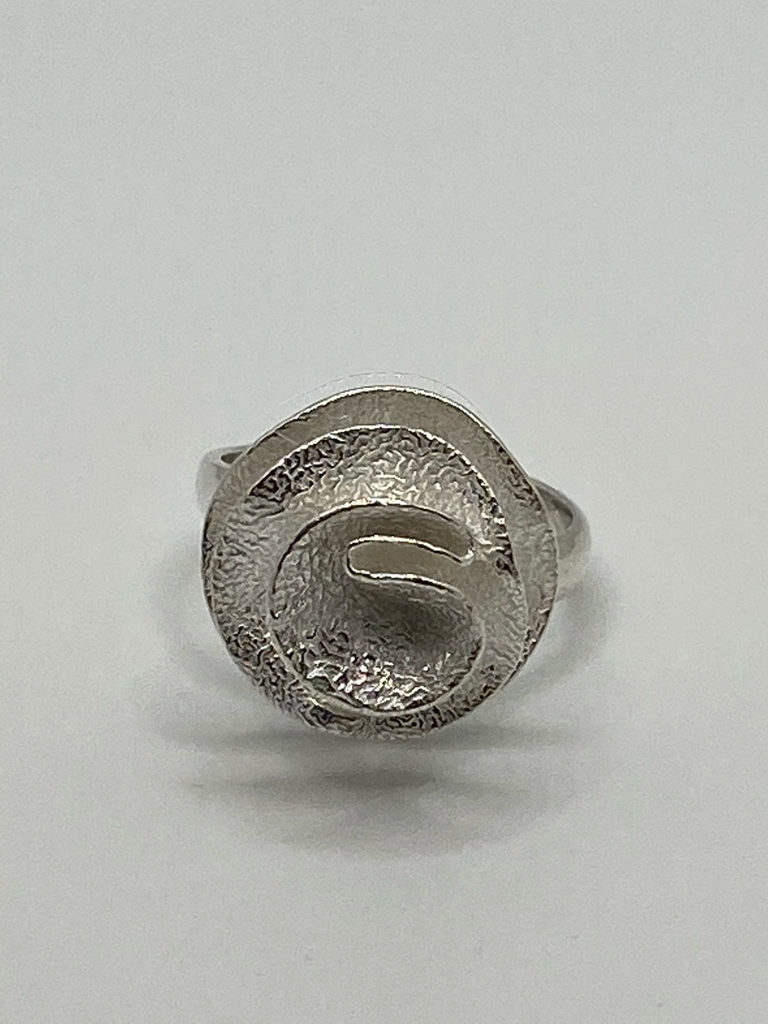Bague Argent Fleur text