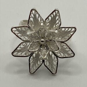Bague Argent Flor fil ang