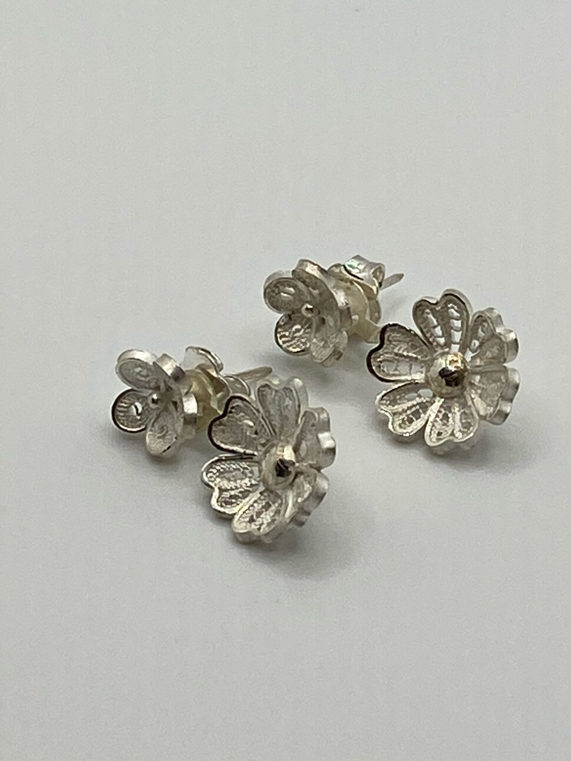 Boucles d'oreilles fleur fil 3P