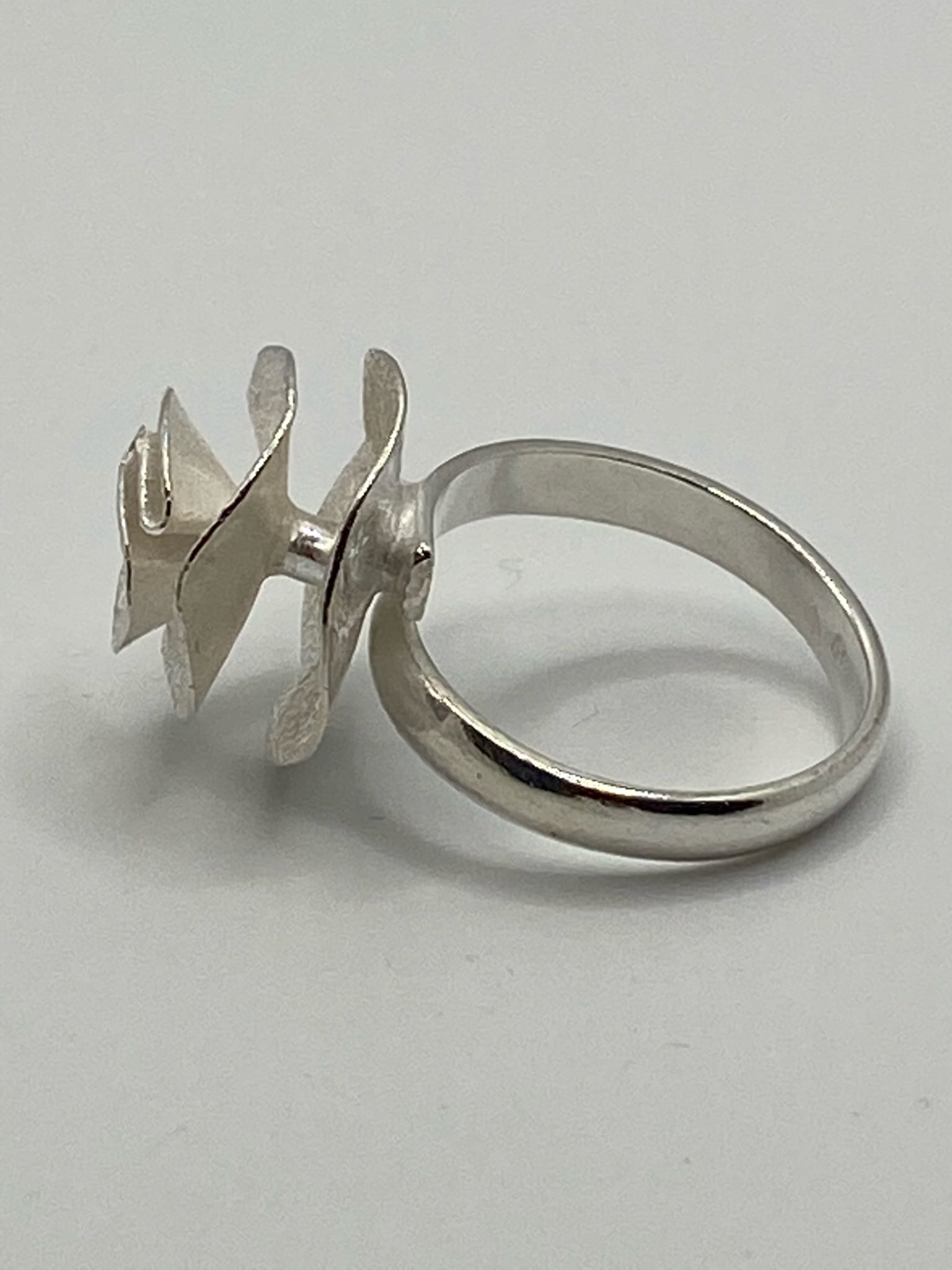 Bague Argent Fleur text – Image 2