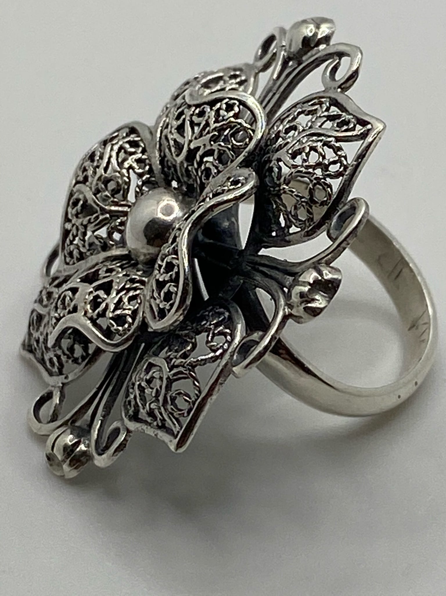 Bague argent fil flor quemada gde – Image 2