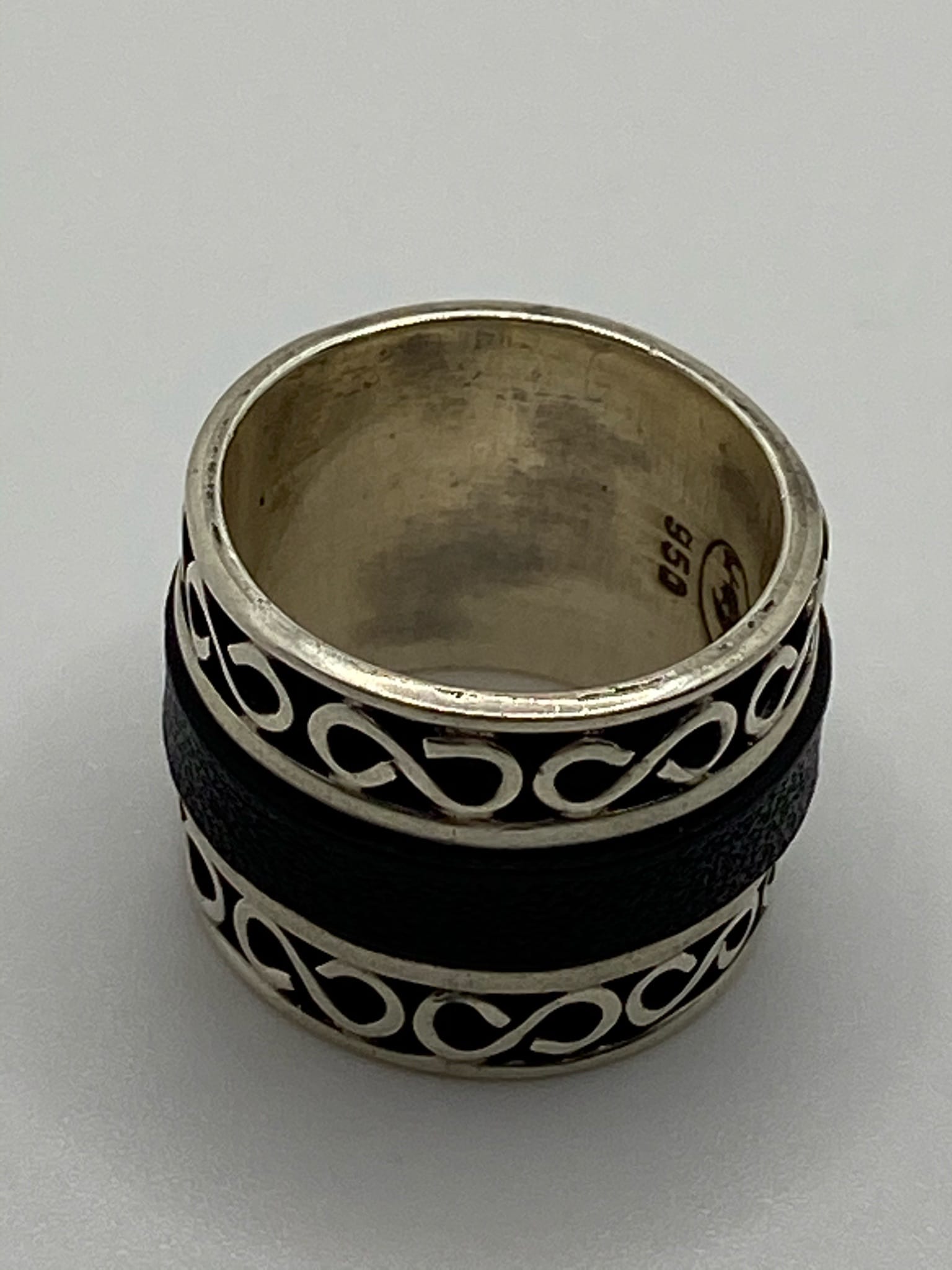 Bague argent Cuir – Image 2