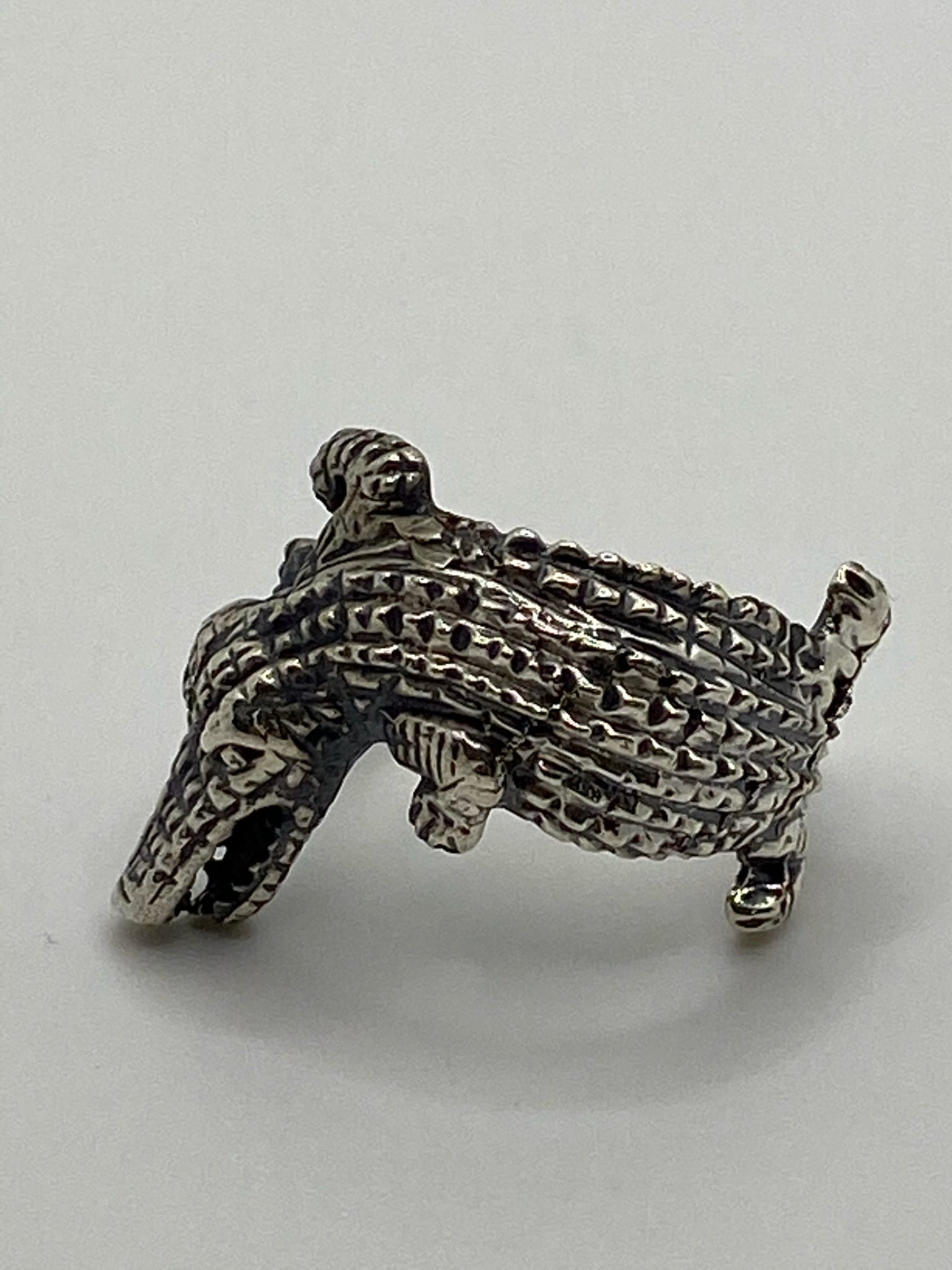 Bague argent Croco