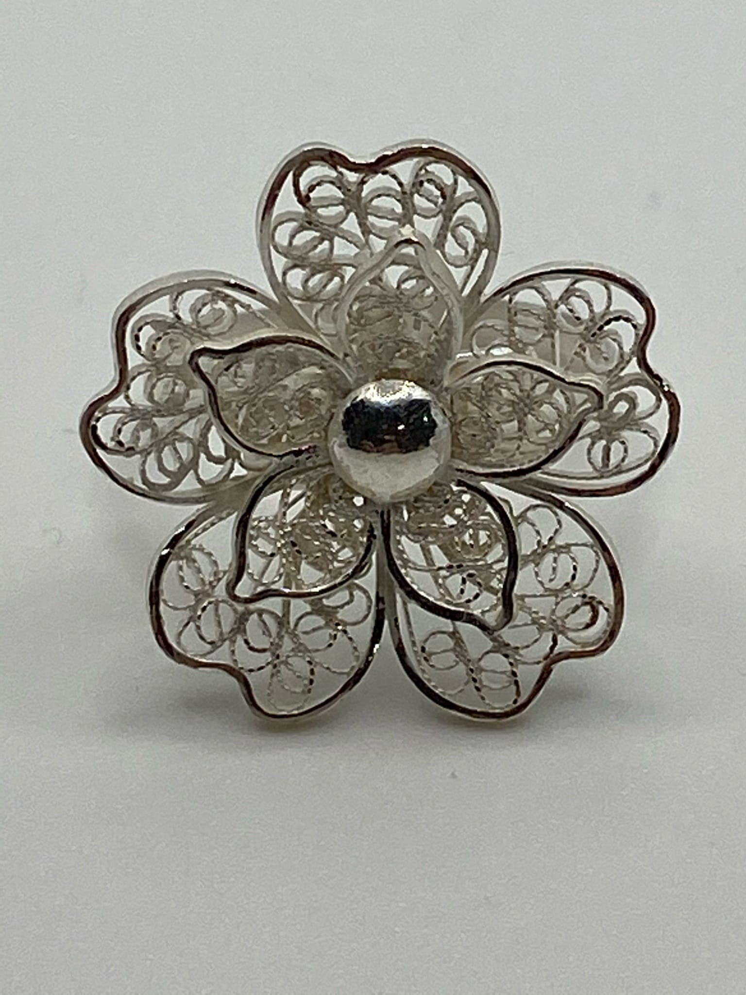Bague Argent fil fleur en fleur
