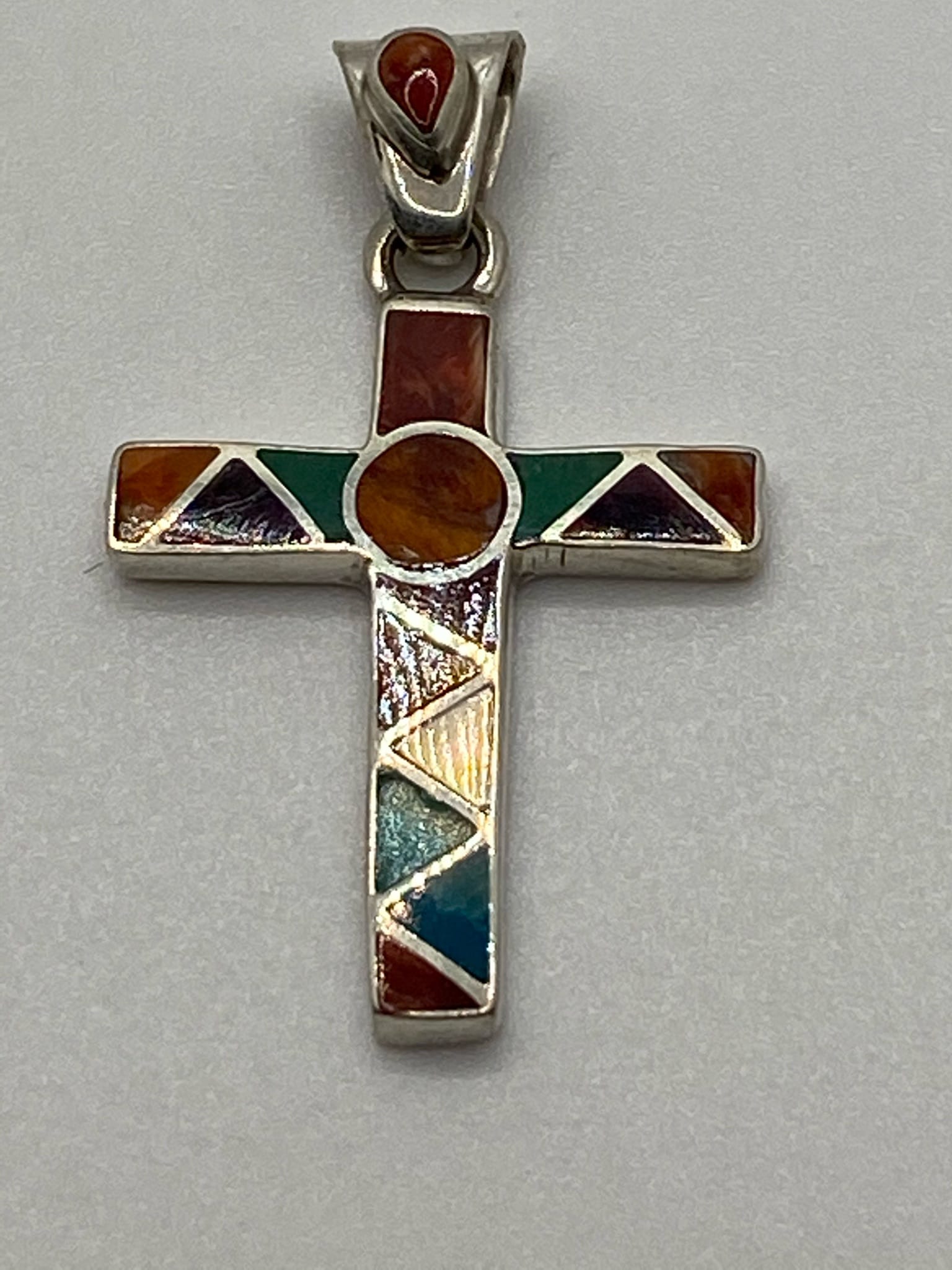Pendentif Croix pierres naturelles