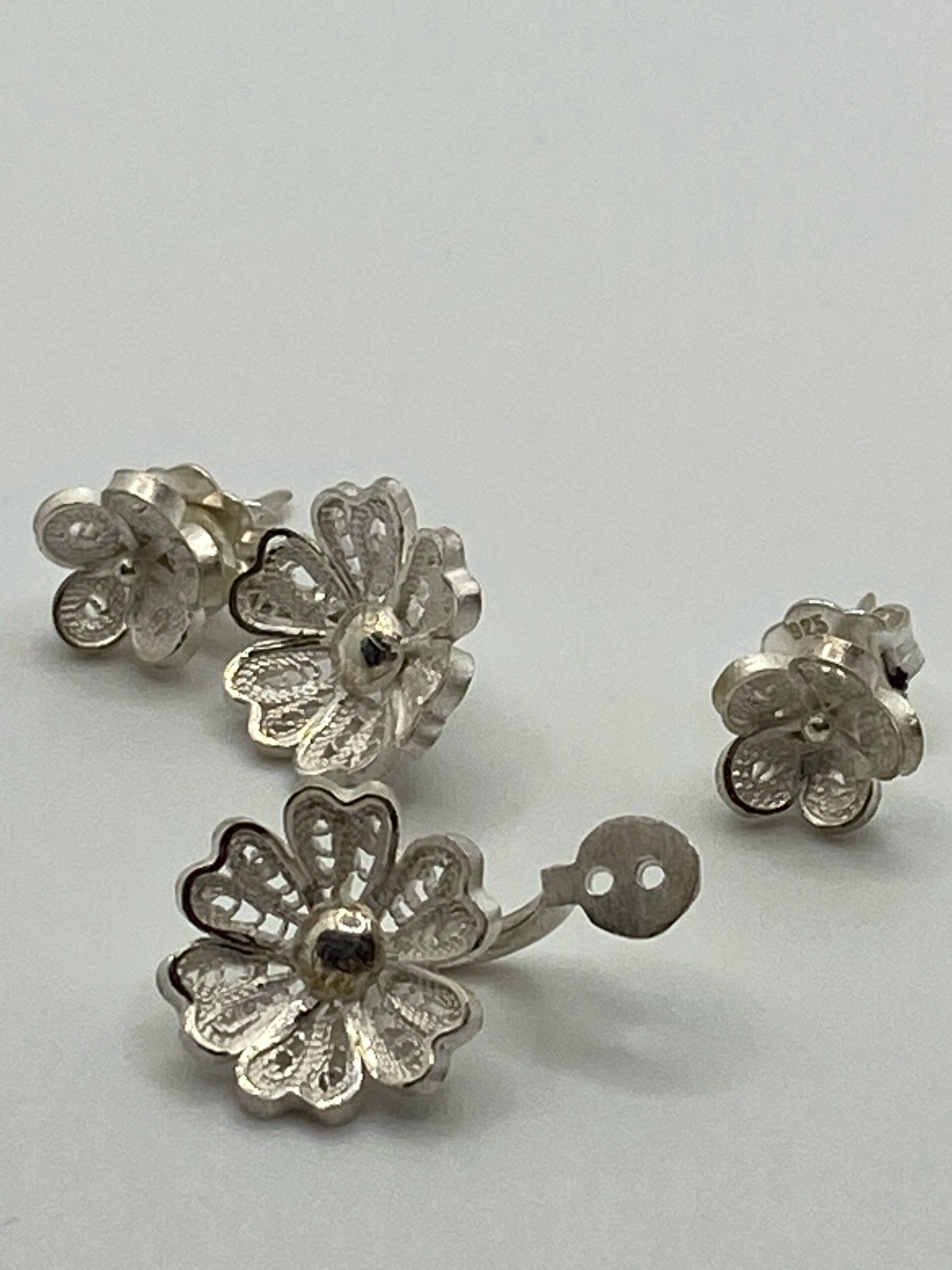 Boucles d'oreilles fleur fil 3P – Image 3